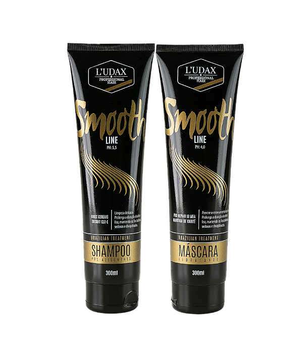 Kit Pós Progressiva Smooth Line Shampoo 300ml + Máscara 300ml Ludax Professional