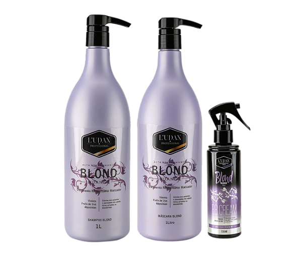 Kit Matizador Blond Nuance Ludax Professional - Shampoo 1L + Máscara 1L + BB Cream 200ml