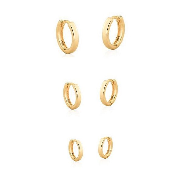 Brinco trio argola lisa