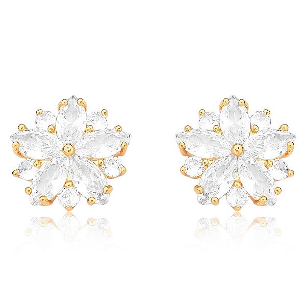 Brinco flor cristal