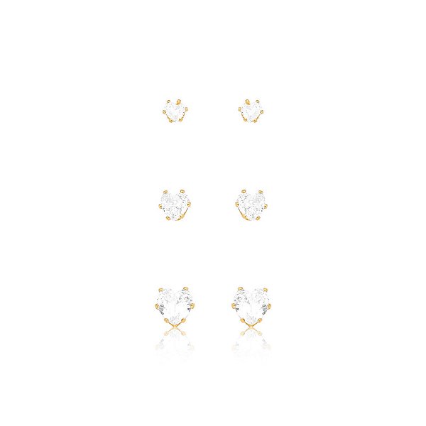 Brinco trio coração