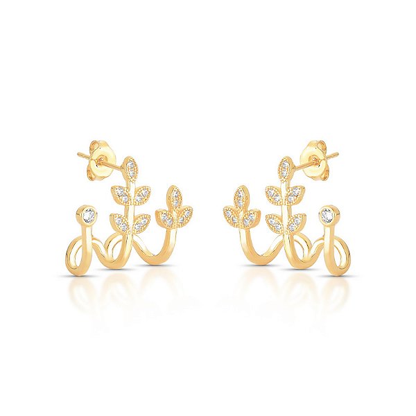 Brinco earcuff folhas