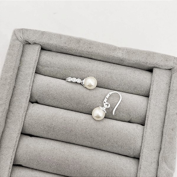 Brinco argola gancho pérola