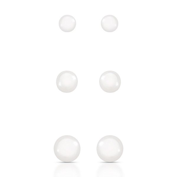 Brinco trio pérolas