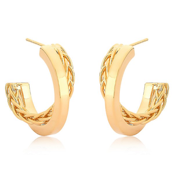 Brinco argola encontro texturas