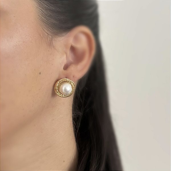 Brinco ninho pérola