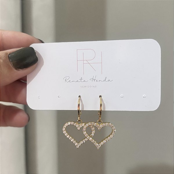 Brinco argola coração