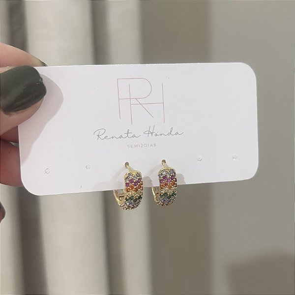 Brinco argola grossa colorida