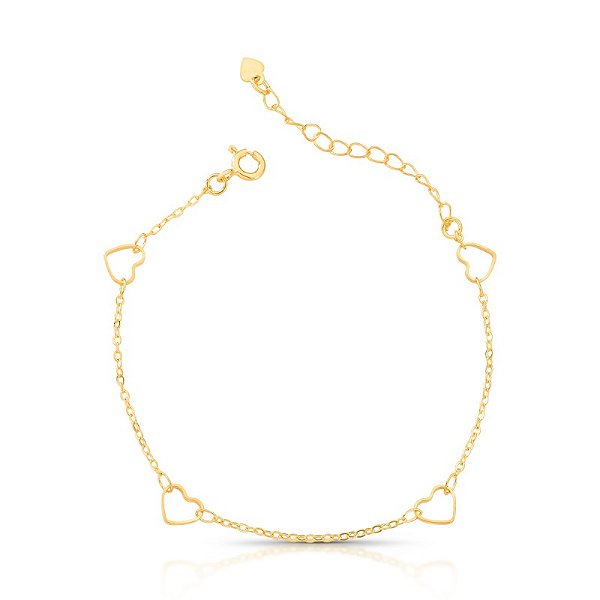 Pulseira corações vazado