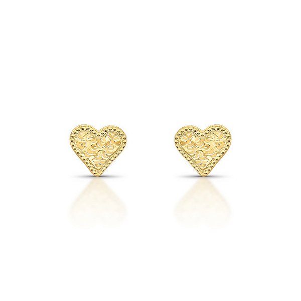 Brinco coração diamantado