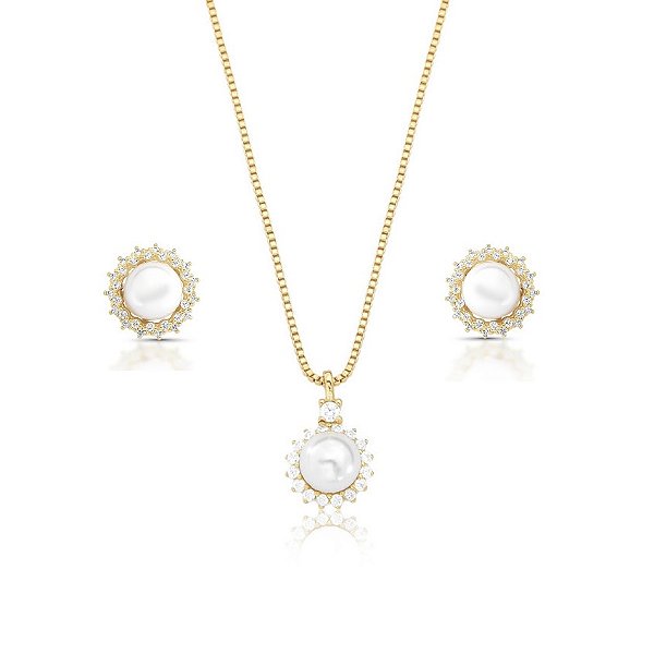 Conjunto pérola cristal