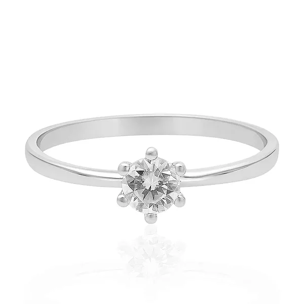 Anel solitário clássico