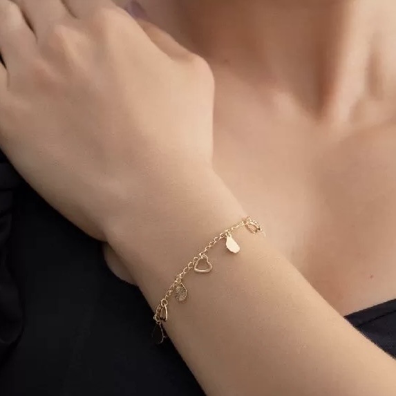 Pulseira chapa e coração