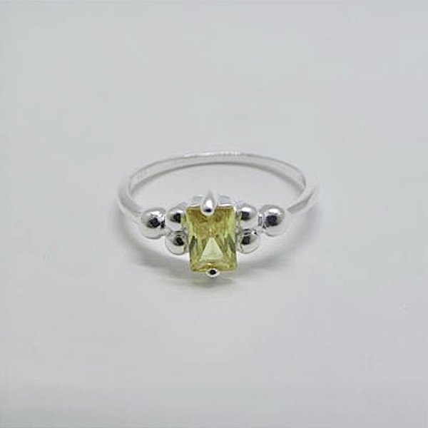 Anel cristal amarelo