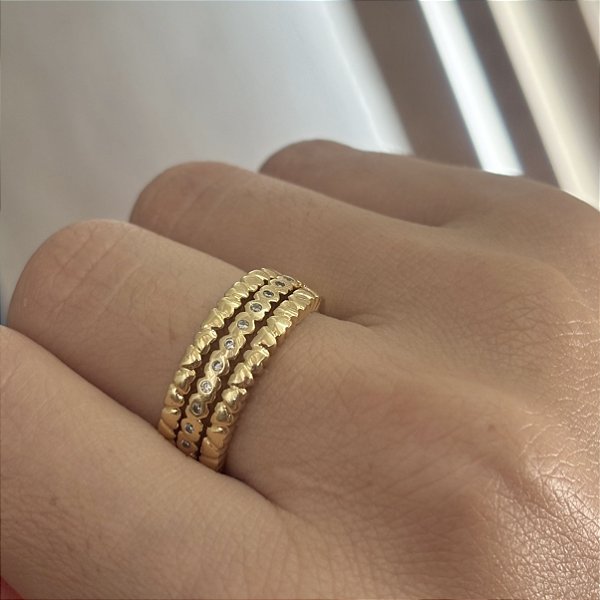 Anel aparador corações cristal