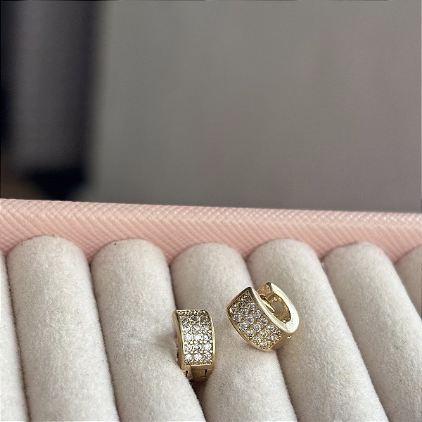 Brinco argola cristal