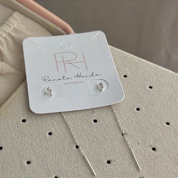 Brinco costura coração