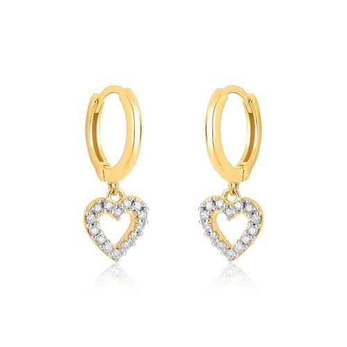 Brinco argola coração