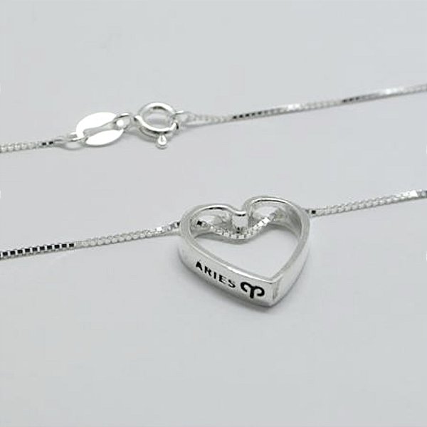 Colar coração Áries