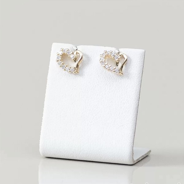 Brinco coração cristal