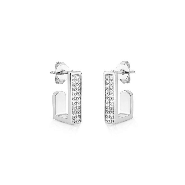 Brinco argola retangular