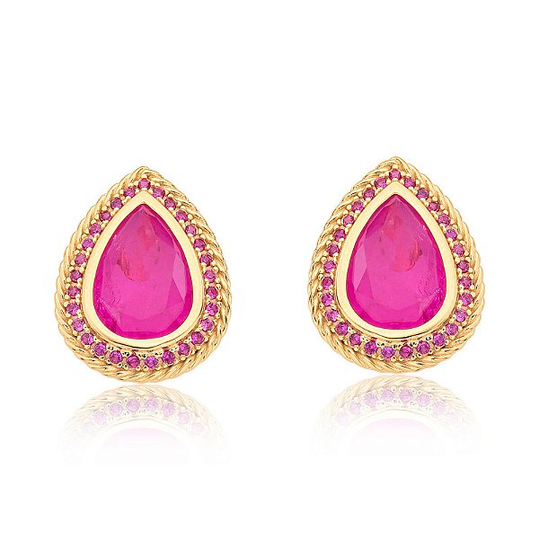 Brinco gota pink