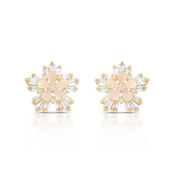 Brinco flor cristal