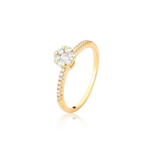Anel flor cristal