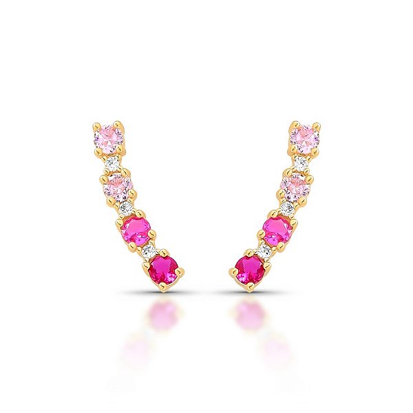 Brinco earcuff rosa