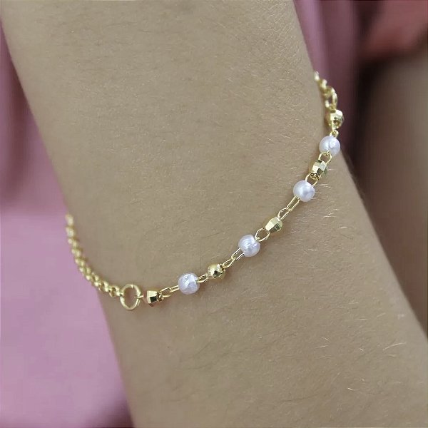 Pulseira infantil pérola