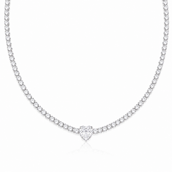 Colar choker riviera coração