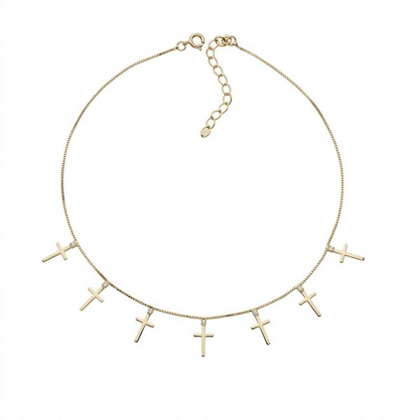 Colar choker cruz