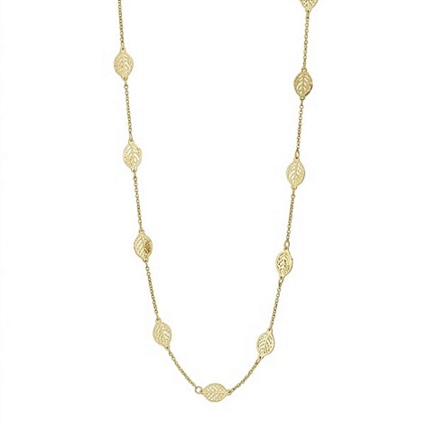 Colar longo folhas