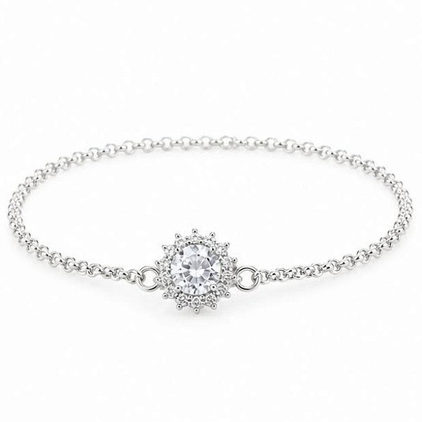 Pulseira flor cristal