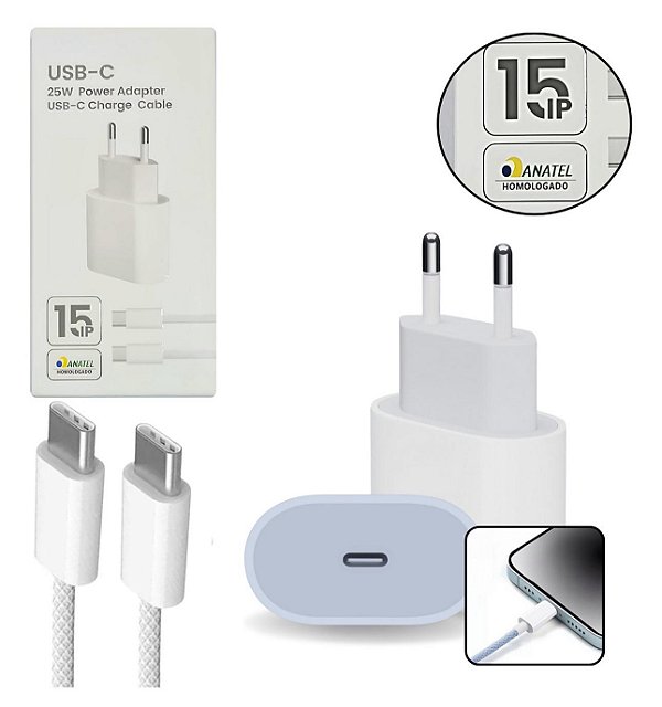 Carregado para Iphone 35W com cabo Tipo C x Tipo C