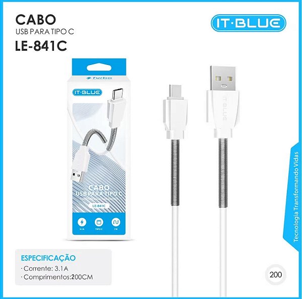 Cabo It-blue LE-841C tipo C 2M c/ mola