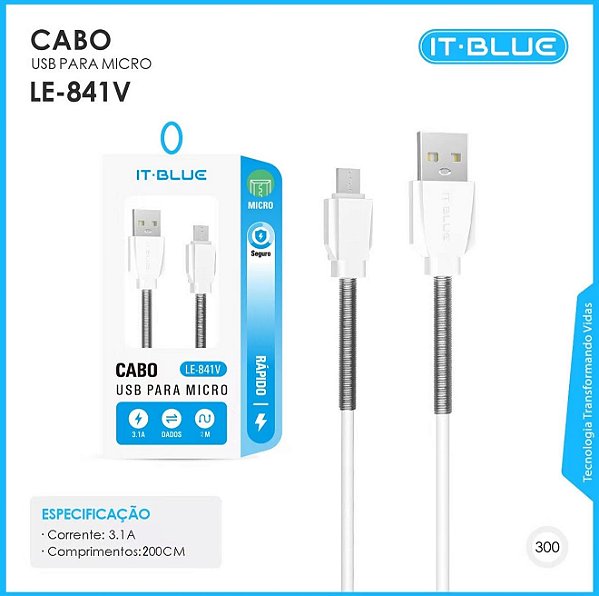 Cabo It-blue LE-841V V8 2M c/ mola