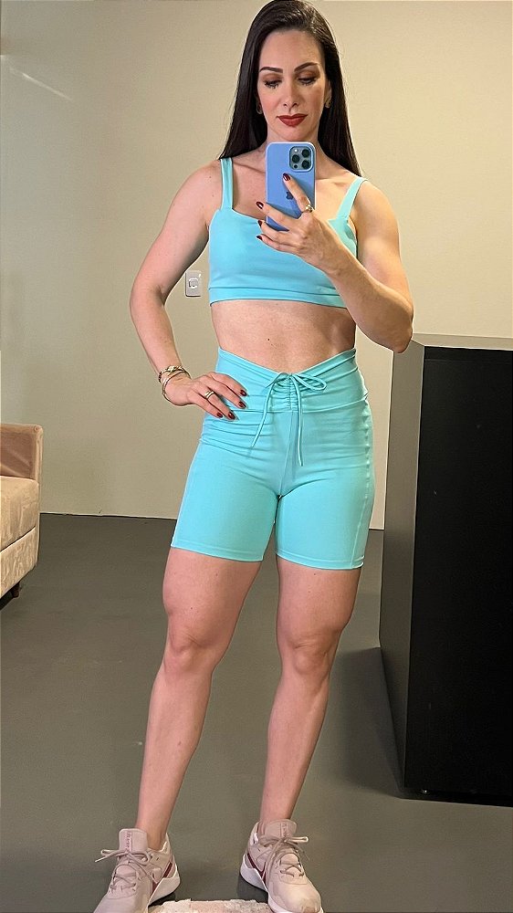 short amarração verde agua