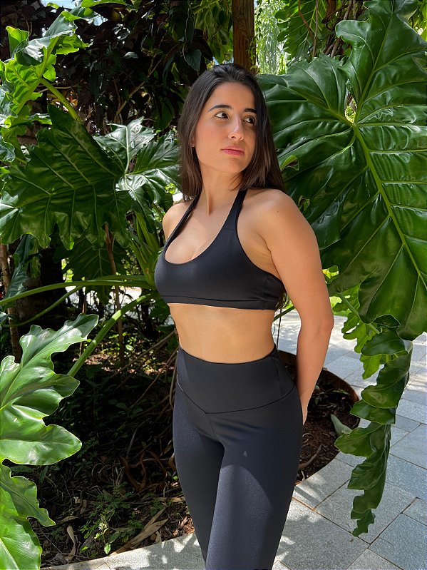 Conjunto Calça Capri frente única Preto