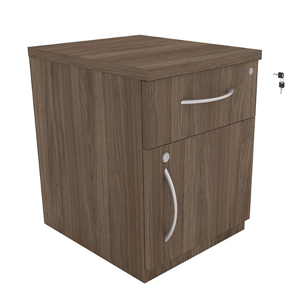 Gaveteiro Volante 1 Gaveta 1 Porta GABINETTO Carvalho Munique - 400 x 470 x 500