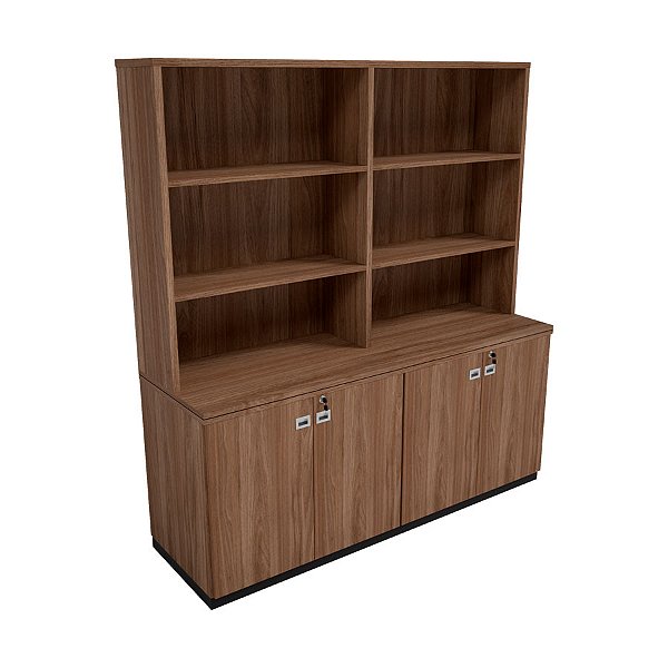 Armário C/ Estante CREDENZA Presidente- Carvalho Hanover 1650 x 520 x 1800