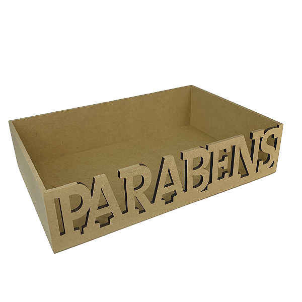 Bandeja de MDF 30 x 20 x 7cm Parabéns