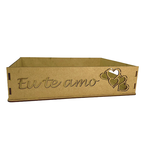 Bandeja de MDF 25 x 18 x 6cm Laser Eu Te Amo