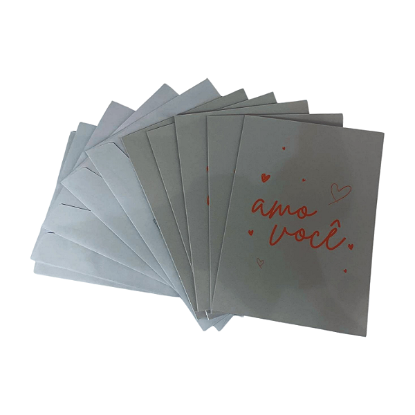 Cartão Comemorativo Romântico 10x15cm Amo Você C/5 unid