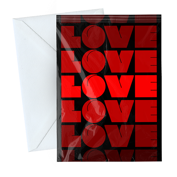 Cartão Comemorativo Romântico 10x15cm Love Love Love C/5 unid