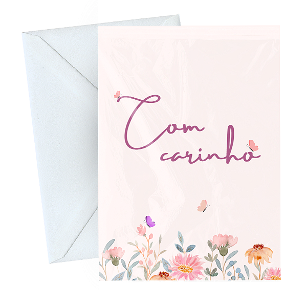 Cartão Comemorativo Felicitações 10x15cm Com Carinho C/5 unid