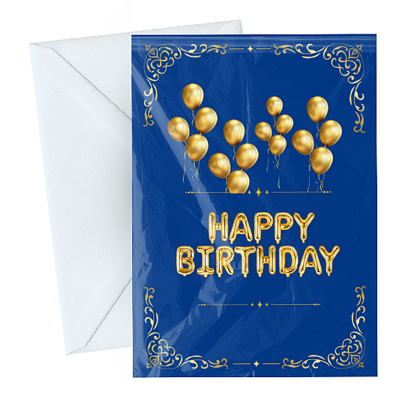 Cartão Comemorativo Aniversário 10x15cm Happy Birthday C/5 unid