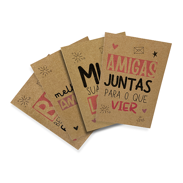 Cartão Comemorativo Amizade 7x10cm Amigas Misto C/20 unid