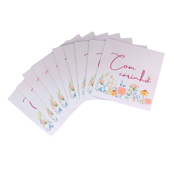 Cartão Comemorativo Aniversário 9x9cm Com Carinho C/10 unid