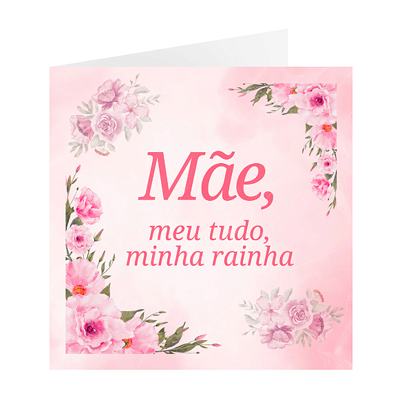 Cartão Dia das Mães 9x9cm Minha Rainha C/10 unid